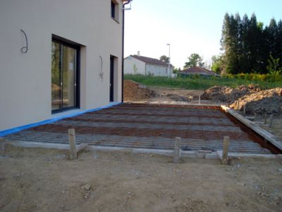 Terrasse en cours de construction
